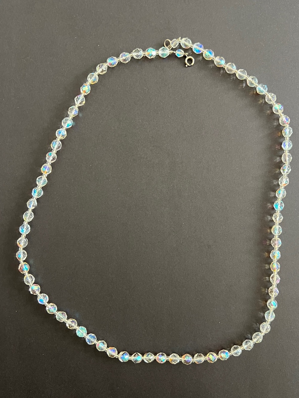 Vintage Crystal AB Bead Necklace